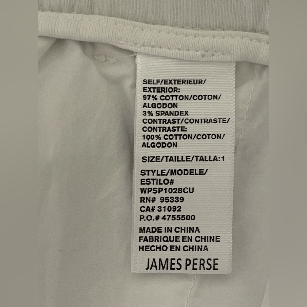 James Perse Women’s Poplin Cargo White Pant with Front & Cargo Pockets In Small - Picture 7 of 8